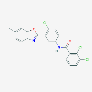 molecular formula C21H13Cl3N2O2 B317586 2,3-dichloro-N-[4-chloro-3-(6-methyl-1,3-benzoxazol-2-yl)phenyl]benzamide 