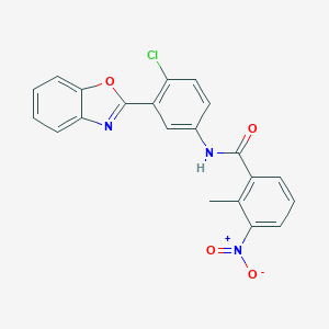 molecular formula C21H14ClN3O4 B317587 N-[3-(1,3-benzoxazol-2-yl)-4-chlorophenyl]-2-methyl-3-nitrobenzamide 