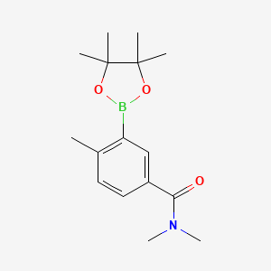 molecular formula C16H24BNO3 B3175878 N,N,4-三甲基-3-(4,4,5,5-四甲基-1,3,2-二氧杂硼环-2-基)苯甲酰胺 CAS No. 960308-92-3