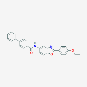 molecular formula C28H22N2O3 B317590 N-[2-(4-ethoxyphenyl)-1,3-benzoxazol-5-yl][1,1'-biphenyl]-4-carboxamide 