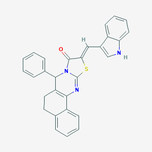 (14Z)-14-(1H-indol-3-ylmethylidene)-11-phenyl-15-thia-12,17-diazatetracyclo[8.7.0.02,7.012,16]heptadeca-1(10),2,4,6,16-pentaen-13-one