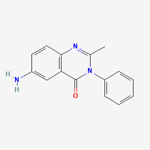 molecular formula C15H13N3O B3175938 6-amino-2-methyl-3-phenylquinazolin-4(3H)-one CAS No. 961-12-6