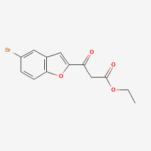 molecular formula C13H11BrO4 B3176044 Ethyl 3-(5-bromo-1-benzofuran-2-yl)-3-oxopropanoate CAS No. 96829-77-5
