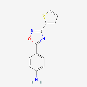 molecular formula C12H9N3OS B3176054 4-[3-(Thiophen-2-yl)-1,2,4-oxadiazol-5-yl]aniline CAS No. 96898-91-8