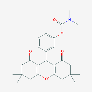 3-(3,3,6,6-tetramethyl-1,8-dioxo-2,3,4,5,6,7,8,9-octahydro-1H-xanthen-9-yl)phenyl dimethylcarbamate