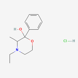 molecular formula C13H20ClNO2 B3176129 4-Ethyl-3-methyl-2-phenylmorpholin-2-ol hydrochloride CAS No. 97630-97-2
