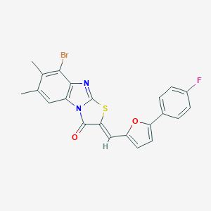 molecular formula C22H14BrFN2O2S B317614 8-bromo-2-{[5-(4-fluorophenyl)-2-furyl]methylene}-6,7-dimethyl[1,3]thiazolo[3,2-a]benzimidazol-3(2H)-one 