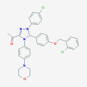 molecular formula C33H30Cl2N4O3 B317616 1-{5-{4-[(2-chlorobenzyl)oxy]phenyl}-1-(4-chlorophenyl)-4-[4-(4-morpholinyl)phenyl]-4,5-dihydro-1H-1,2,4-triazol-3-yl}ethanone 