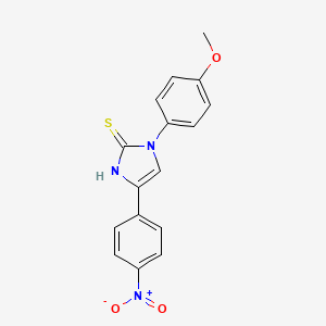 molecular formula C16H13N3O3S B3176161 1-(4-甲氧基苯基)-4-(4-硝基苯基)-1H-咪唑-2-硫醇 CAS No. 97814-14-7