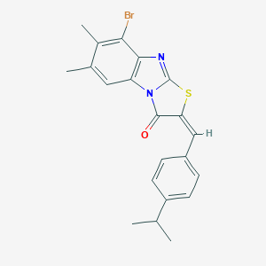 molecular formula C21H19BrN2OS B317620 8-bromo-2-(4-isopropylbenzylidene)-6,7-dimethyl[1,3]thiazolo[3,2-a]benzimidazol-3(2H)-one 