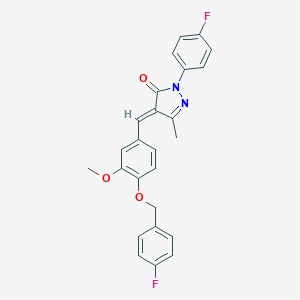 molecular formula C25H20F2N2O3 B317623 4-{4-[(4-fluorobenzyl)oxy]-3-methoxybenzylidene}-2-(4-fluorophenyl)-5-methyl-2,4-dihydro-3H-pyrazol-3-one 
