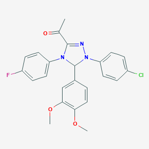 molecular formula C24H21ClFN3O3 B317624 1-[2-(4-chlorophenyl)-3-(3,4-dimethoxyphenyl)-4-(4-fluorophenyl)-3H-1,2,4-triazol-5-yl]ethanone 