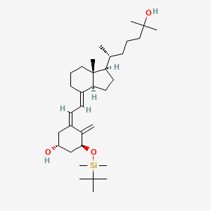 molecular formula C33H58O3Si B3176284 (1R,3S,Z)-3-(tert-butyldimethylsilyloxy)-5-((E)-2-((1R,3aS,7aR)-1-((R)-6-hydroxy-6-methylheptan-2-yl)-7a-methyldihydro-1H-inden-4(2H,5H,6H,7H,7aH)-ylidene)ethylidene)-4-methylenecyclohexanol CAS No. 98728-26-8
