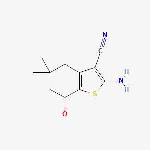 molecular formula C11H12N2OS B3176298 2-Amino-5,5-dimethyl-7-oxo-4,5,6,7-tetrahydrobenzo[b]thiophene-3-carbonitrile CAS No. 98899-31-1