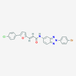molecular formula C25H16BrClN4O2 B317633 N-[2-(4-bromophenyl)-2H-1,2,3-benzotriazol-5-yl]-3-[5-(4-chlorophenyl)-2-furyl]acrylamide 