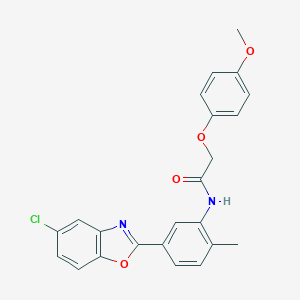 molecular formula C23H19ClN2O4 B317642 N-[5-(5-chloro-1,3-benzoxazol-2-yl)-2-methylphenyl]-2-(4-methoxyphenoxy)acetamide 