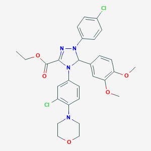 ethyl 4-[3-chloro-4-(4-morpholinyl)phenyl]-1-(4-chlorophenyl)-5-(3,4-dimethoxyphenyl)-4,5-dihydro-1H-1,2,4-triazole-3-carboxylate