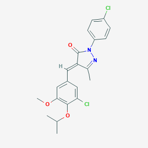 molecular formula C21H20Cl2N2O3 B317657 4-(3-chloro-4-isopropoxy-5-methoxybenzylidene)-2-(4-chlorophenyl)-5-methyl-2,4-dihydro-3H-pyrazol-3-one 