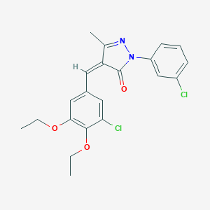 molecular formula C21H20Cl2N2O3 B317658 4-(3-chloro-4,5-diethoxybenzylidene)-2-(3-chlorophenyl)-5-methyl-2,4-dihydro-3H-pyrazol-3-one 