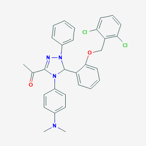 molecular formula C31H28Cl2N4O2 B317661 1-{5-{2-[(2,6-dichlorobenzyl)oxy]phenyl}-4-[4-(dimethylamino)phenyl]-1-phenyl-4,5-dihydro-1H-1,2,4-triazol-3-yl}ethanone 