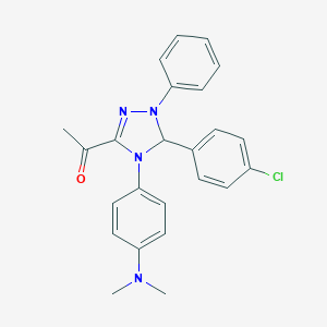 1-{5-(4-chlorophenyl)-4-[4-(dimethylamino)phenyl]-1-phenyl-4,5-dihydro-1H-1,2,4-triazol-3-yl}ethanone