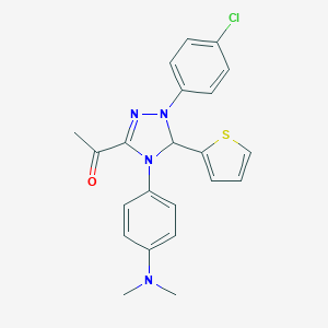 molecular formula C22H21ClN4OS B317663 1-[1-(4-chlorophenyl)-4-[4-(dimethylamino)phenyl]-5-(2-thienyl)-4,5-dihydro-1H-1,2,4-triazol-3-yl]ethanone 