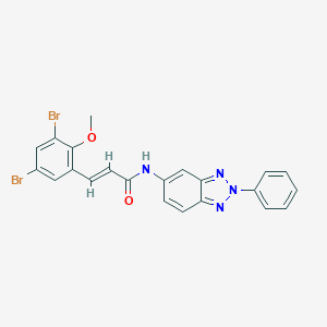 molecular formula C22H16Br2N4O2 B317669 3-(3,5-dibromo-2-methoxyphenyl)-N-(2-phenyl-2H-1,2,3-benzotriazol-5-yl)acrylamide 