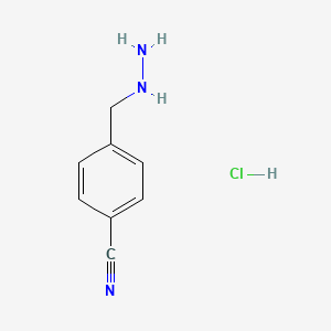molecular formula C8H10ClN3 B3176723 4-(Hydrazinylmethyl)benzonitrile hydrochloride CAS No. 1059626-08-2