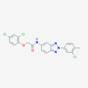 molecular formula C21H15Cl3N4O2 B317673 N-[2-(3-chloro-4-methylphenyl)-2H-benzotriazol-5-yl]-2-(2,4-dichlorophenoxy)acetamide 