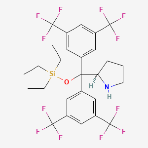 molecular formula C27H29F12NOSi B3176732 (R)-2-(bis(3,5-bis(trifluoromethyl)phenyl)(triethylsilyloxy)methyl)pyrrolidine CAS No. 1061307-56-9
