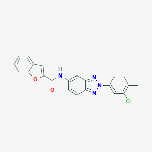 molecular formula C22H15ClN4O2 B317675 N-[2-(3-chloro-4-methylphenyl)-2H-benzotriazol-5-yl]-1-benzofuran-2-carboxamide 