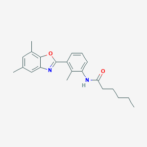 molecular formula C22H26N2O2 B317677 N-[3-(5,7-dimethyl-1,3-benzoxazol-2-yl)-2-methylphenyl]hexanamide 