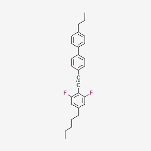 molecular formula C28H28F2 B3176785 1,1'-Biphenyl, 4-[2-(2,6-difluoro-4-pentylphenyl)ethynyl]-4'-propyl- CAS No. 1149373-93-2