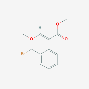 molecular formula C12H13BrO3 B3176824 (E)-methyl 2-(2-(bromomethyl)phenyl)-3-methoxyacrylate CAS No. 117428-49-6