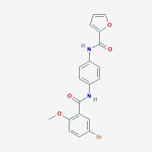 molecular formula C19H15BrN2O4 B317684 N-{4-[(5-bromo-2-methoxybenzoyl)amino]phenyl}-2-furamide 