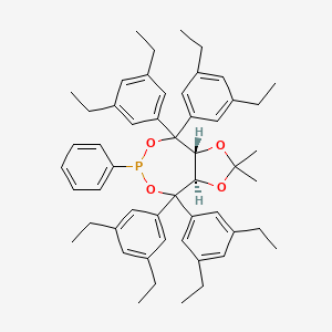 molecular formula C53H65O4P B3176863 (3aalpha,8abeta)-2,2-Dimethyl-6-phenyl-4,4,8,8-tetrakis(3,5-diethylphenyl)hexahydro-1,3,5,7-tetraoxa-6-phosphaazulene CAS No. 1187446-93-0