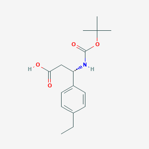 molecular formula C16H23NO4 B3176954 (S)-3-((tert-Butoxycarbonyl)amino)-3-(4-ethylphenyl)propanoic acid CAS No. 1228553-53-4