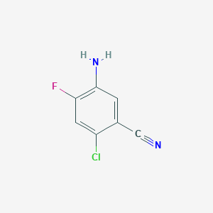 molecular formula C7H4ClFN2 B3176975 5-Amino-2-chloro-4-fluorobenzonitrile CAS No. 123614-87-9
