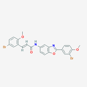 molecular formula C24H18Br2N2O4 B317699 3-(5-bromo-2-methoxyphenyl)-N-[2-(3-bromo-4-methoxyphenyl)-1,3-benzoxazol-5-yl]acrylamide 