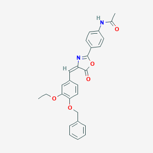 molecular formula C27H24N2O5 B317700 N-(4-{4-[4-(benzyloxy)-3-ethoxybenzylidene]-5-oxo-4,5-dihydro-1,3-oxazol-2-yl}phenyl)acetamide 