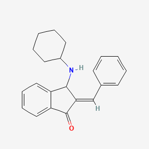 molecular formula C22H23NO B3177003 (E)-2-Benzylidene-3-(cyclohexylamino)-2,3-dihydro-1H-inden-1-one CAS No. 1245792-51-1