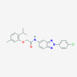 molecular formula C24H23ClN4O2 B317703 N-[2-(4-chlorophenyl)-2H-1,2,3-benzotriazol-5-yl]-2-(2-isopropyl-5-methylphenoxy)acetamide 