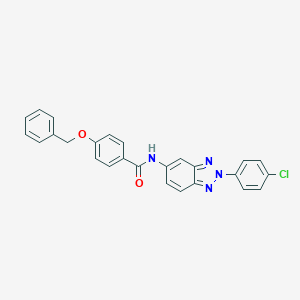 molecular formula C26H19ClN4O2 B317705 4-(benzyloxy)-N-[2-(4-chlorophenyl)-2H-benzotriazol-5-yl]benzamide 