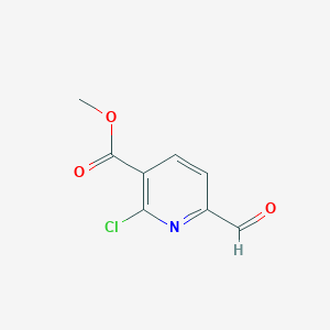 molecular formula C8H6ClNO3 B3177059 2-氯-6-甲酰基吡啶-3-甲酸甲酯 CAS No. 1263286-09-4