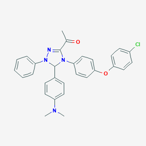molecular formula C30H27ClN4O2 B317710 1-{4-[4-(4-chlorophenoxy)phenyl]-5-[4-(dimethylamino)phenyl]-1-phenyl-4,5-dihydro-1H-1,2,4-triazol-3-yl}ethanone 