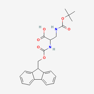molecular formula C23H26N2O6 B3177110 2-(9H-fluoren-9-ylmethoxycarbonylamino)-3-[(2-methylpropan-2-yl)oxycarbonylamino]propanoic Acid CAS No. 130851-23-9