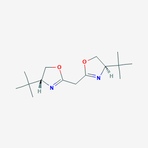molecular formula C15H26N2O2 B3177122 Bis((R)-4-(tert-butyl)-4,5-dihydrooxazol-2-yl)methane CAS No. 131833-91-5