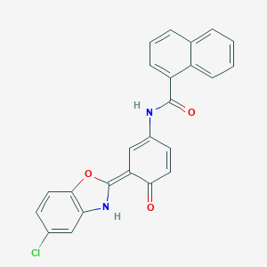 molecular formula C24H15ClN2O3 B317713 N-[(3E)-3-(5-chloro-3H-1,3-benzoxazol-2-ylidene)-4-oxocyclohexa-1,5-dien-1-yl]naphthalene-1-carboxamide 