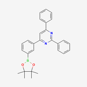 molecular formula C28H27BN2O2 B3177146 2,4-Diphenyl-6-(3-(4,4,5,5-tetramethyl-1,3,2-dioxaborolan-2-yl)phenyl)pyrimidine CAS No. 1342892-16-3