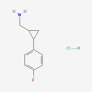 molecular formula C10H13ClFN B3177157 (2-(4-Fluorophenyl)cyclopropyl)methanamine hydrochloride CAS No. 1354954-53-2